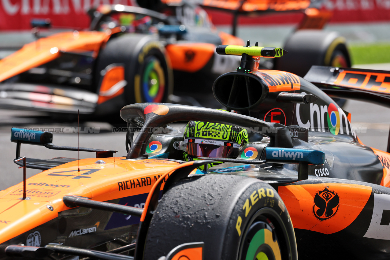 GP BELGIO, Lando Norris (GBR) McLaren MCL39 in Sprint parc ferme.

26.07.2025. Formula 1 World Championship, Rd 13, Belgian Grand Prix, Spa Francorchamps, Belgium, Sprint e Qualifiche Day.

- www.xpbimages.com, EMail: requests@xpbimages.com © Copyright: Moy / XPB Images