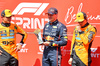 GP BELGIO, Sprint top three in parc ferme (L to R): Lando Norris (GBR) McLaren, third; Max Verstappen (NLD) Red Bull Racing, vincitore; Oscar Piastri (AUS) McLaren, second.

26.07.2025. Formula 1 World Championship, Rd 13, Belgian Grand Prix, Spa Francorchamps, Belgium, Sprint e Qualifiche Day.

- www.xpbimages.com, EMail: requests@xpbimages.com © Copyright: Batchelor / XPB Images