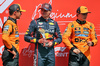 GP BELGIO, Sprint top three in parc ferme (L to R): Lando Norris (GBR) McLaren, third; Max Verstappen (NLD) Red Bull Racing, vincitore; Oscar Piastri (AUS) McLaren, second.

26.07.2025. Formula 1 World Championship, Rd 13, Belgian Grand Prix, Spa Francorchamps, Belgium, Sprint e Qualifiche Day.

- www.xpbimages.com, EMail: requests@xpbimages.com © Copyright: Moy / XPB Images