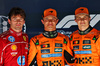 GP BELGIO, Qualifiche top three in parc ferme (L to R): Charles Leclerc (MON) Ferrari, third; Lando Norris (GBR) McLaren, pole position; Oscar Piastri (AUS) McLaren, second.

26.07.2025. Formula 1 World Championship, Rd 13, Belgian Grand Prix, Spa Francorchamps, Belgium, Sprint e Qualifiche Day.

- www.xpbimages.com, EMail: requests@xpbimages.com © Copyright: Batchelor / XPB Images
