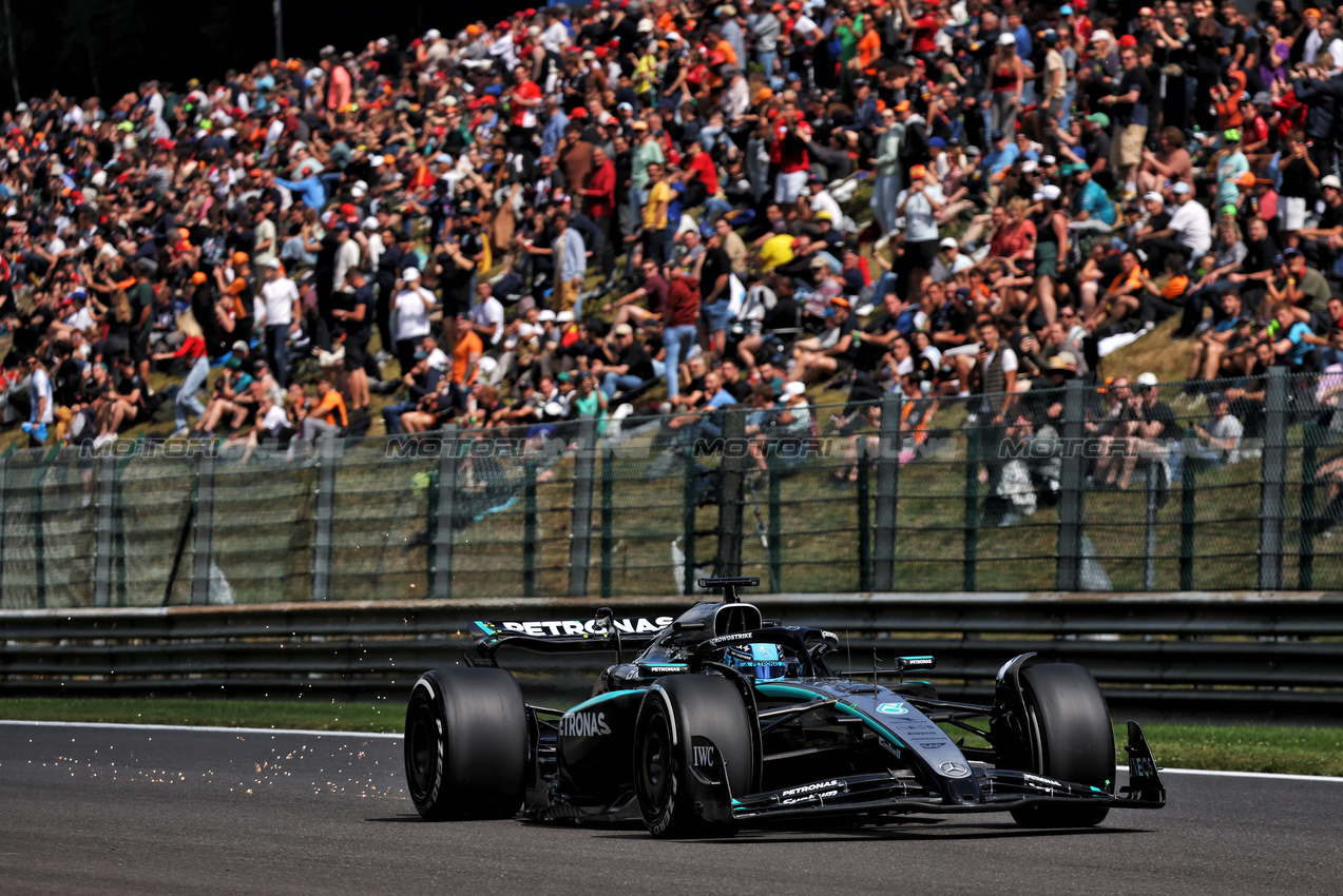 GP BELGIO, George Russell (GBR) Mercedes AMG F1 W16.

25.07.2025. Formula 1 World Championship, Rd 13, Belgian Grand Prix, Spa Francorchamps, Belgium, Sprint Qualifiche Day.

- www.xpbimages.com, EMail: requests@xpbimages.com © Copyright: Bearne / XPB Images