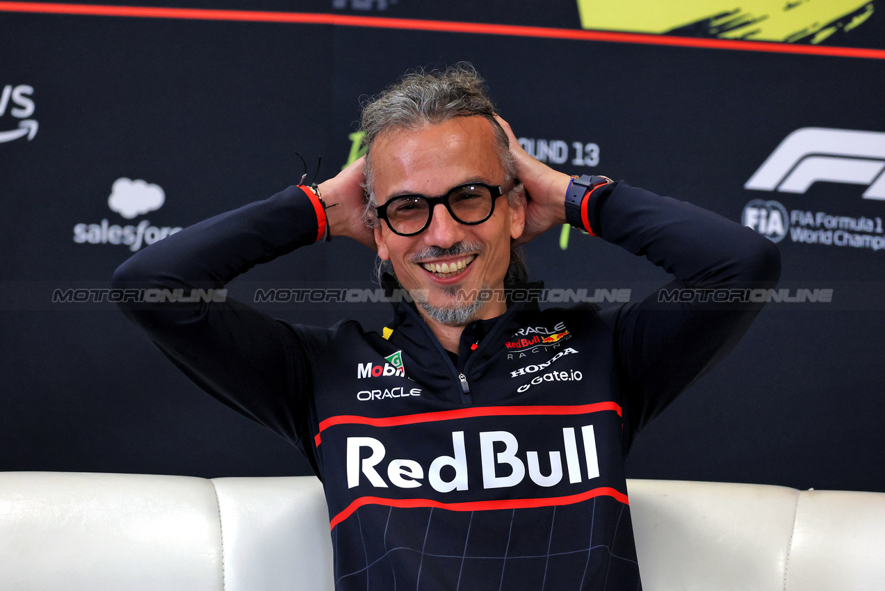 GP BELGIO, Laurent Mekies (FRA) Red Bull Racing Team Principal e CEO in the FIA Press Conference.

25.07.2025. Formula 1 World Championship, Rd 13, Belgian Grand Prix, Spa Francorchamps, Belgium, Sprint Qualifiche Day.

- www.xpbimages.com, EMail: requests@xpbimages.com © Copyright: Moy / XPB Images
