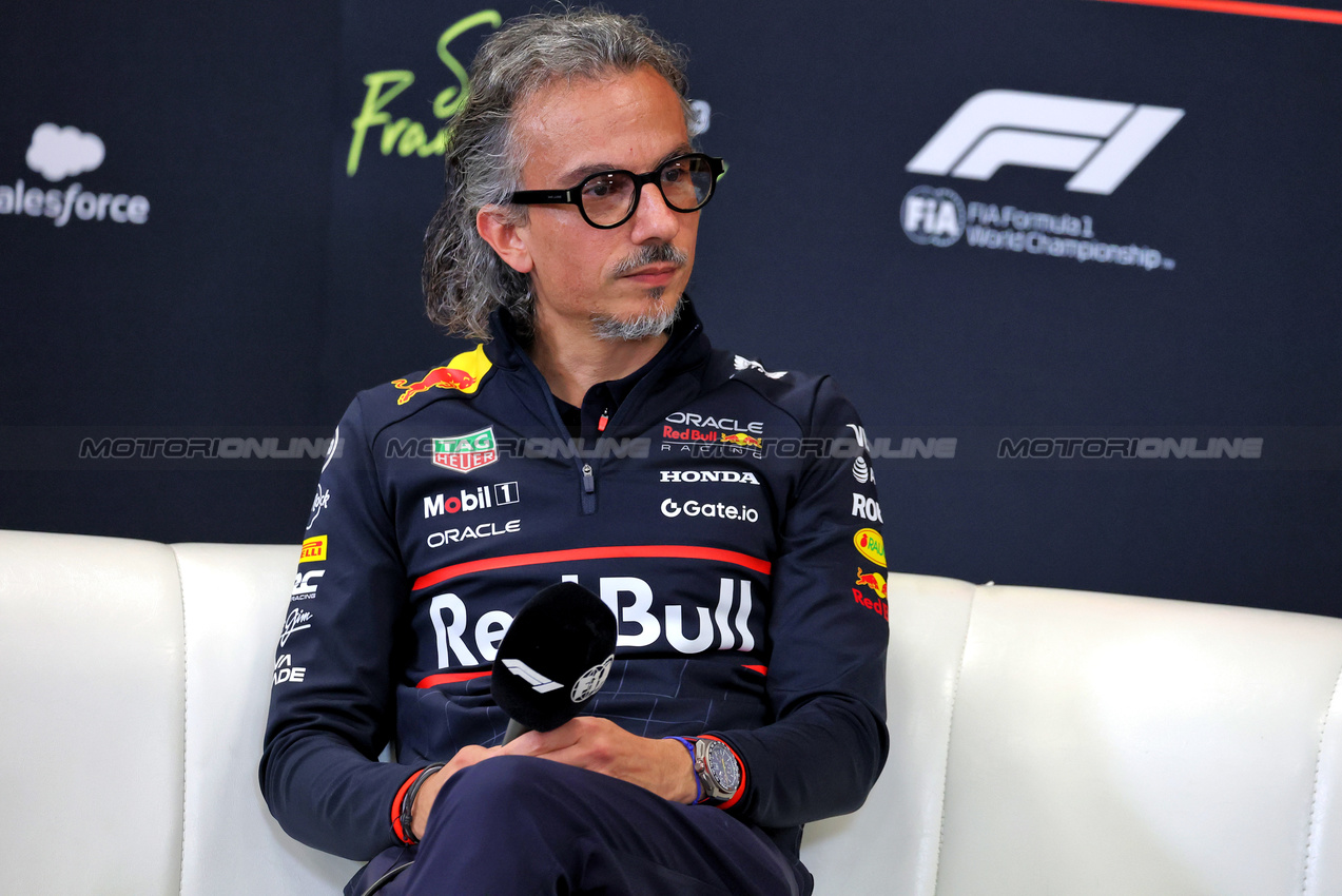 GP BELGIO, Laurent Mekies (FRA) Red Bull Racing Team Principal e CEO in the FIA Press Conference.

25.07.2025. Formula 1 World Championship, Rd 13, Belgian Grand Prix, Spa Francorchamps, Belgium, Sprint Qualifiche Day.

- www.xpbimages.com, EMail: requests@xpbimages.com © Copyright: Moy / XPB Images