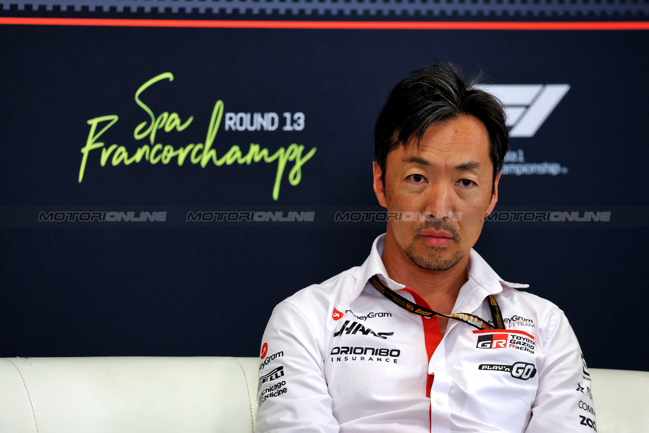 GP BELGIO, Ayao Komatsu (JPN) Haas F1 Team Principal in the FIA Press Conference.

25.07.2025. Formula 1 World Championship, Rd 13, Belgian Grand Prix, Spa Francorchamps, Belgium, Sprint Qualifiche Day.

- www.xpbimages.com, EMail: requests@xpbimages.com © Copyright: Moy / XPB Images