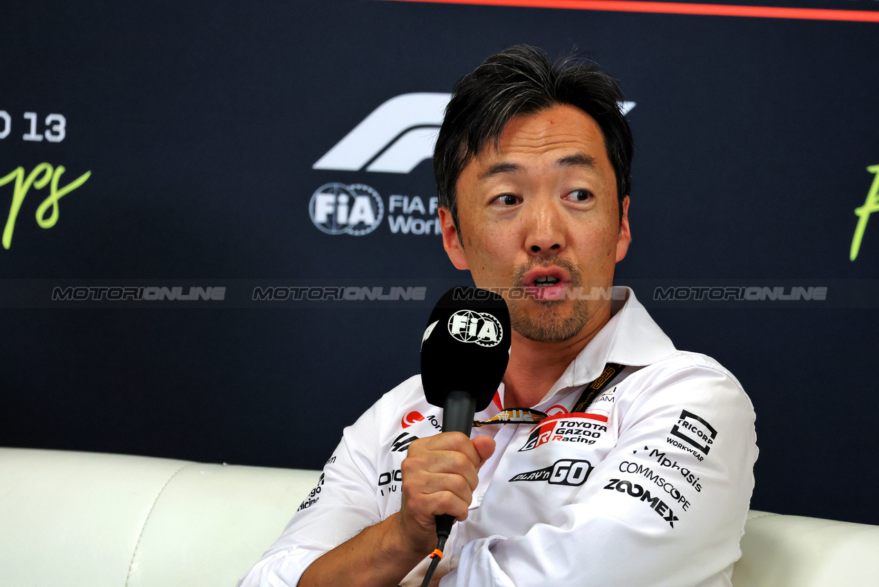 GP BELGIO, Ayao Komatsu (JPN) Haas F1 Team Principal in the FIA Press Conference.

25.07.2025. Formula 1 World Championship, Rd 13, Belgian Grand Prix, Spa Francorchamps, Belgium, Sprint Qualifiche Day.

- www.xpbimages.com, EMail: requests@xpbimages.com © Copyright: Moy / XPB Images