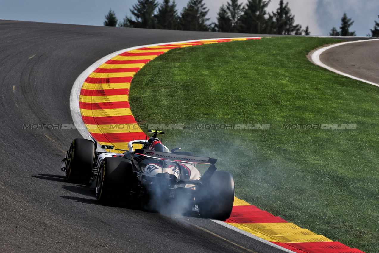 GP BELGIO, Oliver Bearman (GBR) Haas VF-25.

25.07.2025. Formula 1 World Championship, Rd 13, Belgian Grand Prix, Spa Francorchamps, Belgium, Sprint Qualifiche Day.

- www.xpbimages.com, EMail: requests@xpbimages.com © Copyright: Moy / XPB Images