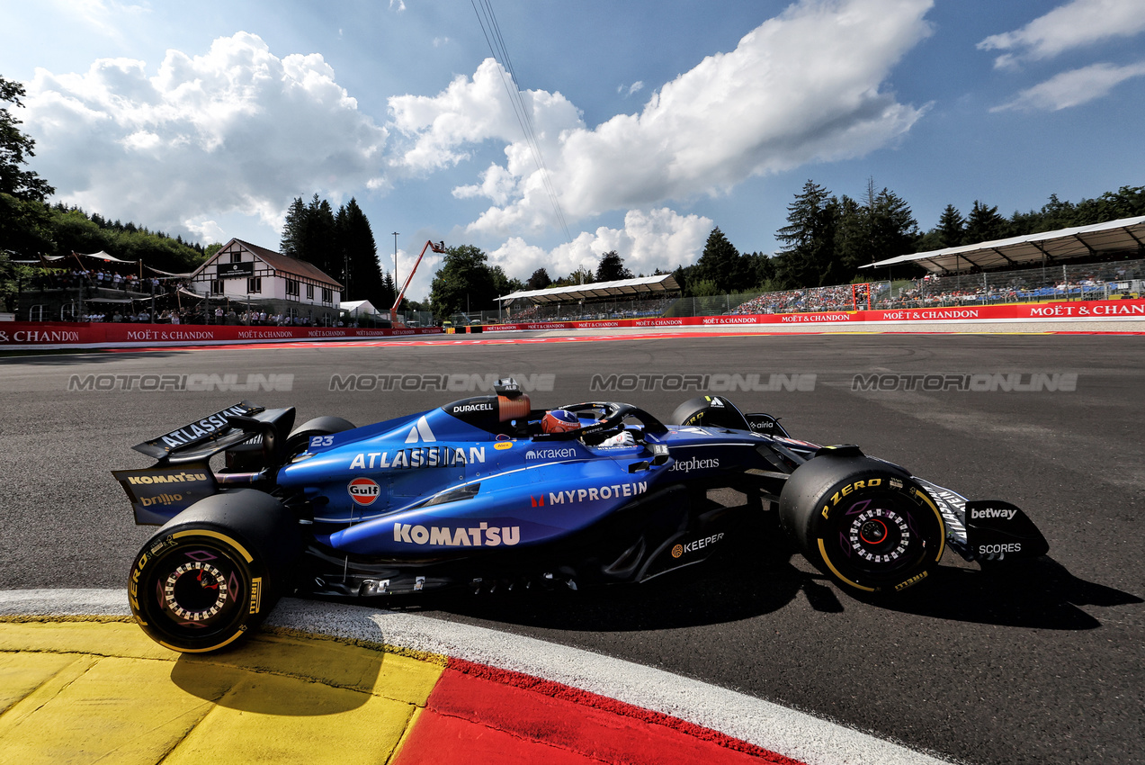 GP BELGIO, Alexander Albon (THA) Atlassian Williams Racing FW47.

25.07.2025. Formula 1 World Championship, Rd 13, Belgian Grand Prix, Spa Francorchamps, Belgium, Sprint Qualifiche Day.

- www.xpbimages.com, EMail: requests@xpbimages.com © Copyright: Bearne / XPB Images
