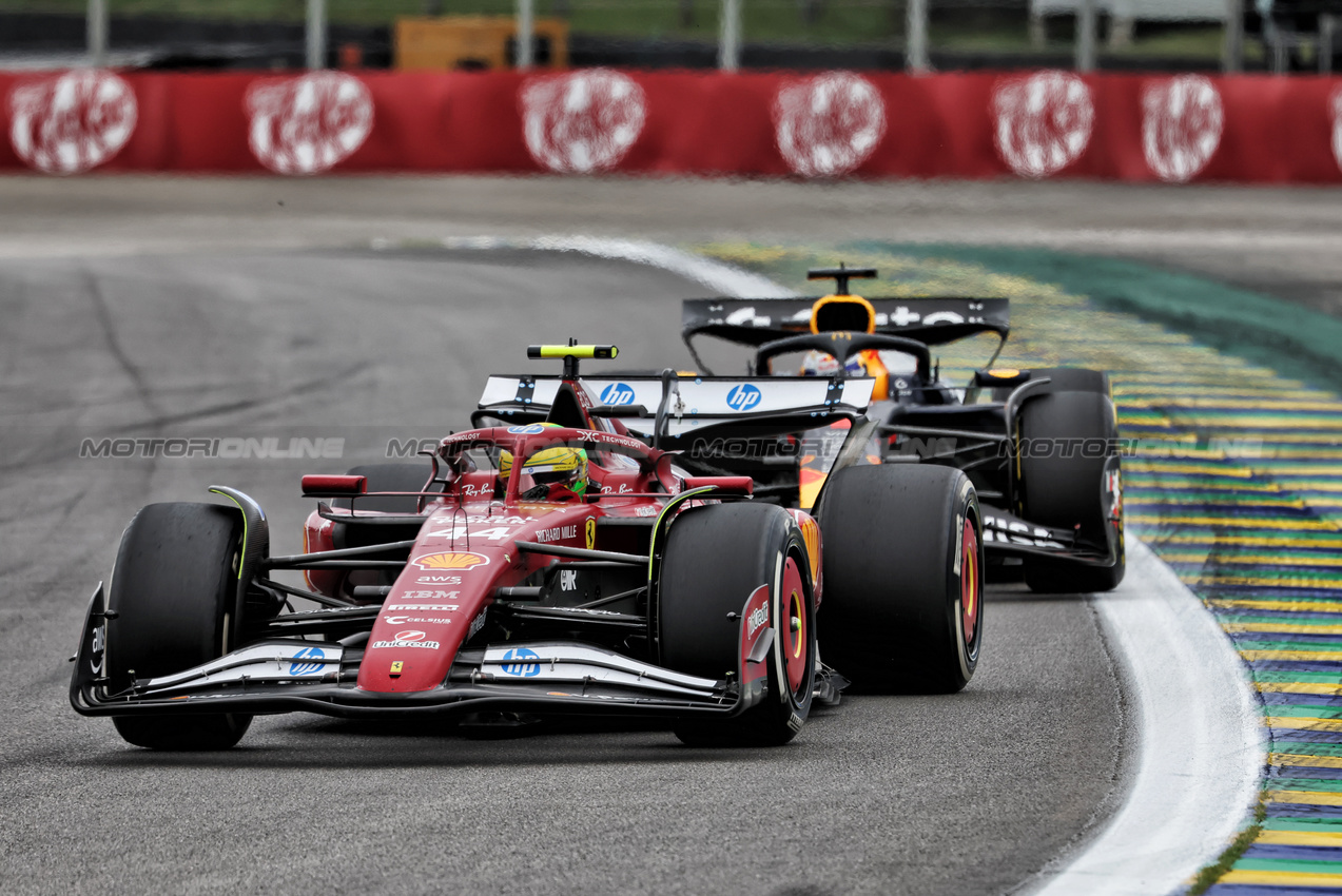 GP BRASILE, Lewis Hamilton (GBR) Ferrari SF-25.

09.11.2025. Formula 1 World Championship, Rd 21, Brazilian Grand Prix, Sao Paulo, Brazil, Gara Day.

 - www.xpbimages.com, EMail: requests@xpbimages.com © Copyright: Rew / XPB Images