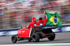 GP BRASILE, (L to R): Lewis Hamilton (GBR) Ferrari e Charles Leclerc (MON) Ferrari on the drivers' parade.

09.11.2025. Formula 1 World Championship, Rd 21, Brazilian Grand Prix, Sao Paulo, Brazil, Gara Day.

- www.xpbimages.com, EMail: requests@xpbimages.com © Copyright: Charniaux / XPB Images