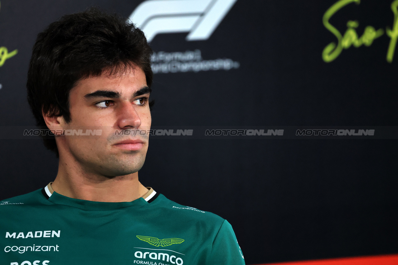 GP BRASILE, Lance Stroll (CDN) Aston Martin F1 Team in the FIA Press Conference.
06.11.2025. Formula 1 World Championship, Rd 21, Brazilian Grand Prix, Sao Paulo, Brazil, Preparation Day.
- www.xpbimages.com, EMail: requests@xpbimages.com © Copyright: Batchelor / XPB Images