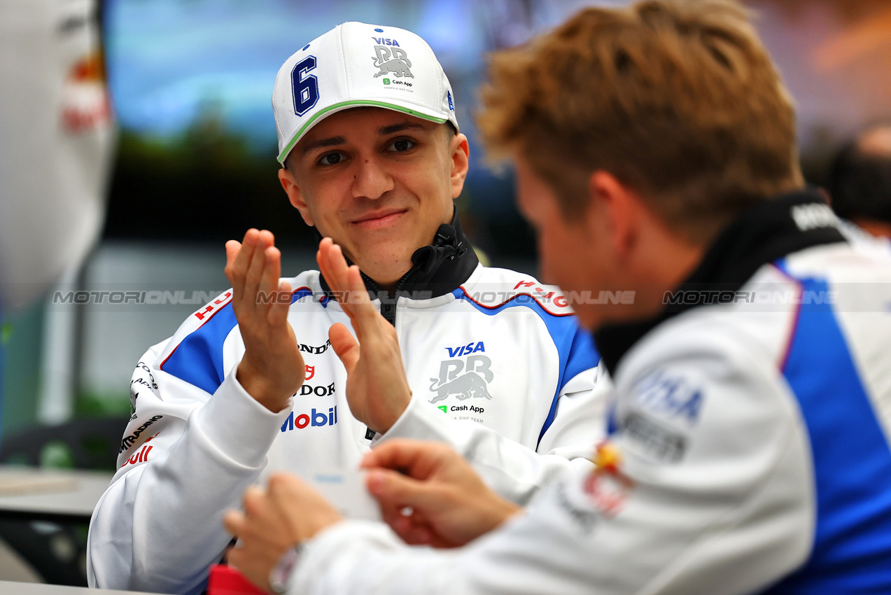 GP BRASILE, Isack Hadjar (FRA) Racing Bulls with Liam Lawson (NZL) Racing Bulls.

06.11.2025. Formula 1 World Championship, Rd 21, Brazilian Grand Prix, Sao Paulo, Brazil, Preparation Day.

- www.xpbimages.com, EMail: requests@xpbimages.com © Copyright: XPB Images