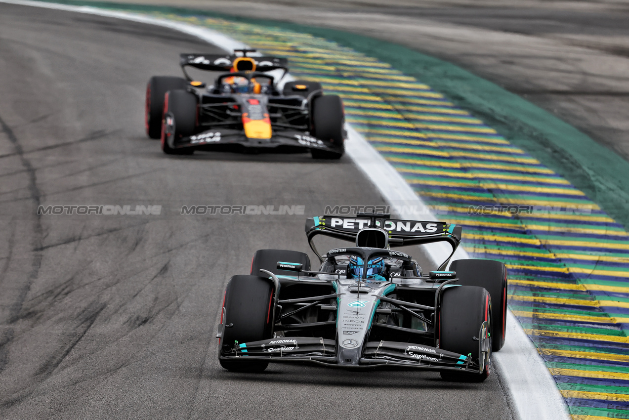 GP BRASILE, George Russell (GBR) Mercedes AMG F1 W16.

08.11.2025. Formula 1 World Championship, Rd 21, Brazilian Grand Prix, Sao Paulo, Brazil, Sprint e Qualifiche Day.

 - www.xpbimages.com, EMail: requests@xpbimages.com © Copyright: Rew / XPB Images