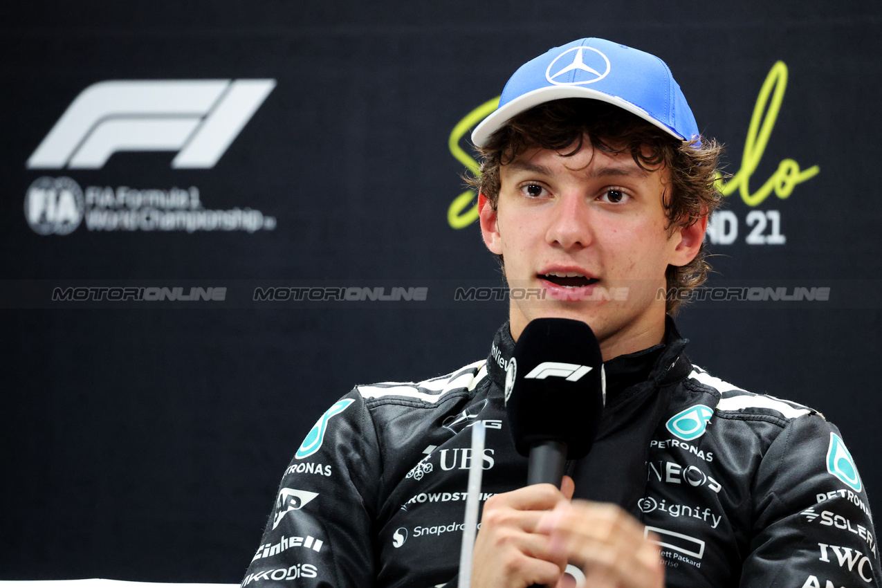GP BRASILE, Andrea Kimi Antonelli (ITA) Mercedes AMG F1 in the post Sprint FIA Press Conference.

08.11.2025. Formula 1 World Championship, Rd 21, Brazilian Grand Prix, Sao Paulo, Brazil, Sprint e Qualifiche Day.

- www.xpbimages.com, EMail: requests@xpbimages.com © Copyright: Charniaux / XPB Images