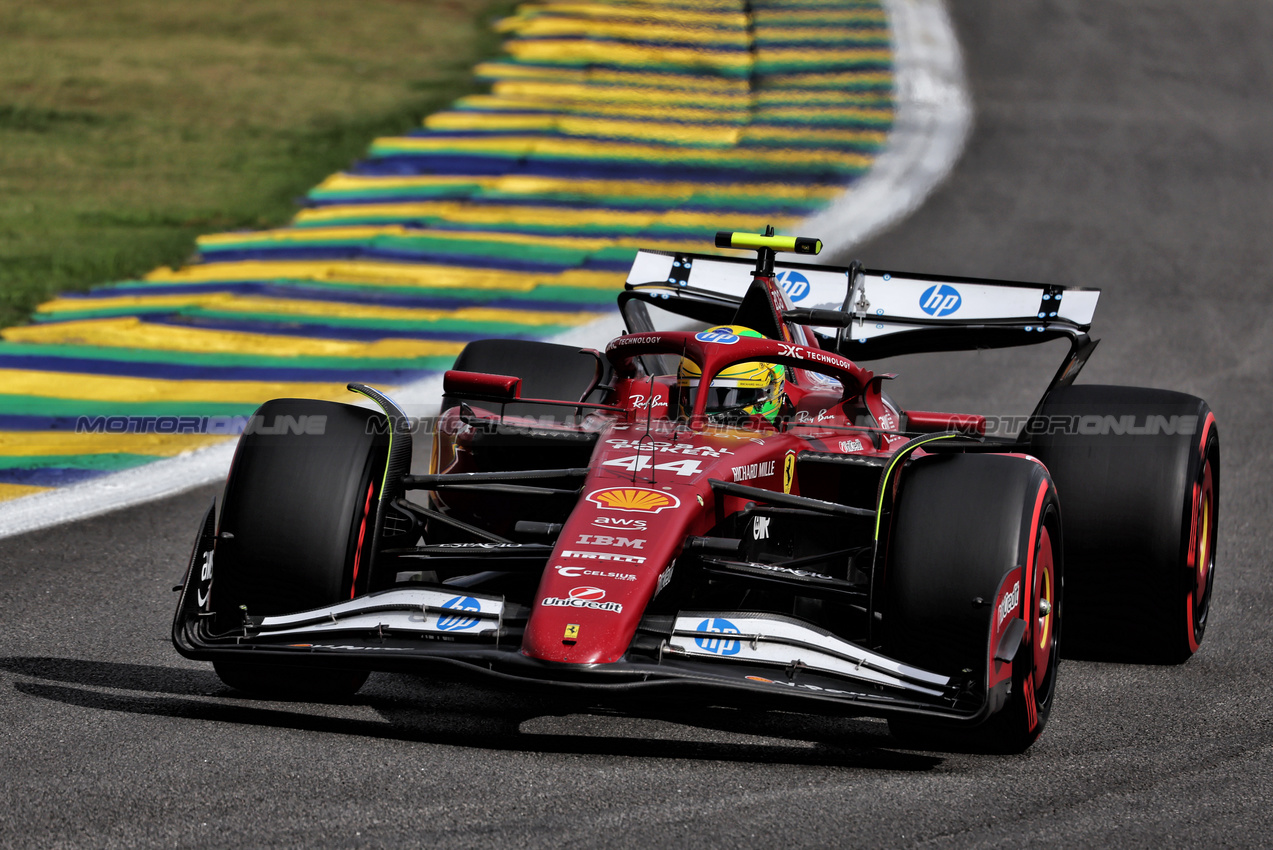 GP BRASILE, Lewis Hamilton (GBR) Ferrari SF-25.

08.11.2025. Formula 1 World Championship, Rd 21, Brazilian Grand Prix, Sao Paulo, Brazil, Sprint e Qualifiche Day.

 - www.xpbimages.com, EMail: requests@xpbimages.com © Copyright: Rew / XPB Images