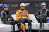 GP BRASILE, (L to R): Andrea Kimi Antonelli (ITA) Mercedes AMG F1; Lando Norris (GBR) McLaren e George Russell (GBR) Mercedes AMG F1 in the post Sprint FIA Press Conference.

08.11.2025. Formula 1 World Championship, Rd 21, Brazilian Grand Prix, Sao Paulo, Brazil, Sprint e Qualifiche Day.

- www.xpbimages.com, EMail: requests@xpbimages.com © Copyright: Charniaux / XPB Images