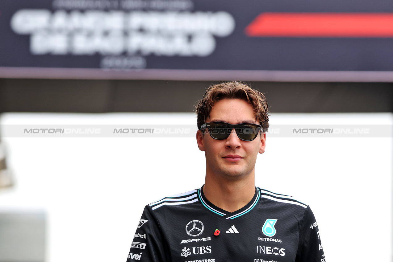 GP BRASILE, George Russell (GBR) Mercedes AMG F1.

07.11.2025. Formula 1 World Championship, Rd 21, Brazilian Grand Prix, Sao Paulo, Brazil, Sprint Qualifiche Day.

 - www.xpbimages.com, EMail: requests@xpbimages.com © Copyright: Rew / XPB Images