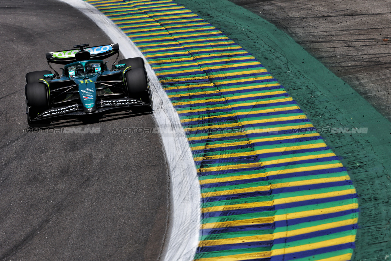 GP BRASILE, Lance Stroll (CDN) Aston Martin F1 Team AMR25.

07.11.2025. Formula 1 World Championship, Rd 21, Brazilian Grand Prix, Sao Paulo, Brazil, Sprint Qualifiche Day.

- www.xpbimages.com, EMail: requests@xpbimages.com © Copyright: Charniaux / XPB Images