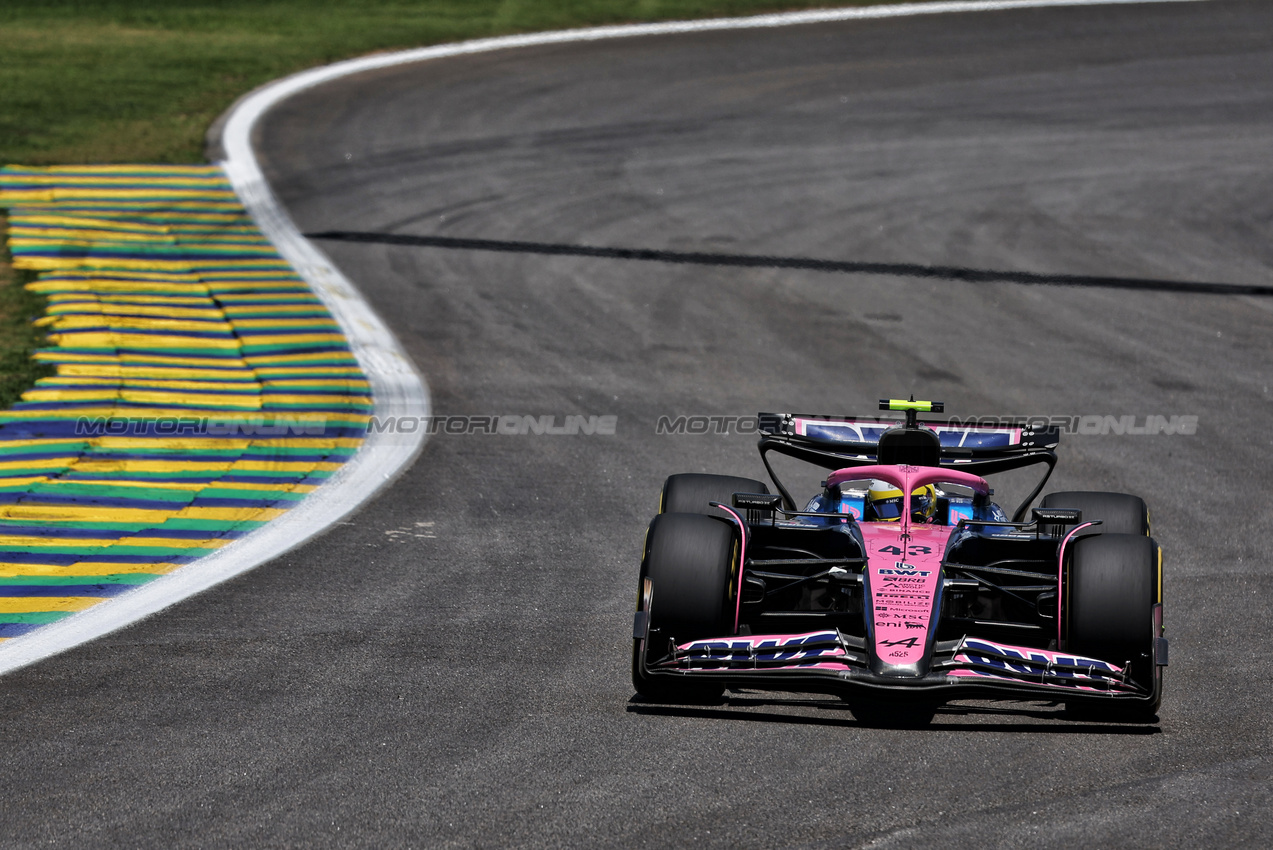 GP BRASILE, Franco Colapinto (ARG) Alpine F1 Team A525.

07.11.2025. Formula 1 World Championship, Rd 21, Brazilian Grand Prix, Sao Paulo, Brazil, Sprint Qualifiche Day.

 - www.xpbimages.com, EMail: requests@xpbimages.com © Copyright: Rew / XPB Images