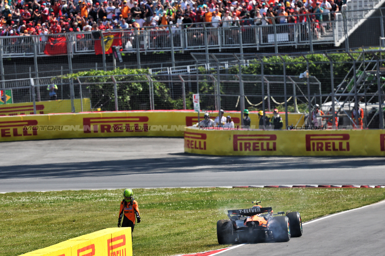 GP CANADA, Lando Norris (GBR) McLaren MCL39 crashed out of the race.

15.06.2025. Formula 1 World Championship, Rd 10, Canadian Grand Prix, Montreal, Canada, Gara Day.

- www.xpbimages.com, EMail: requests@xpbimages.com © Copyright: Batchelor / XPB Images