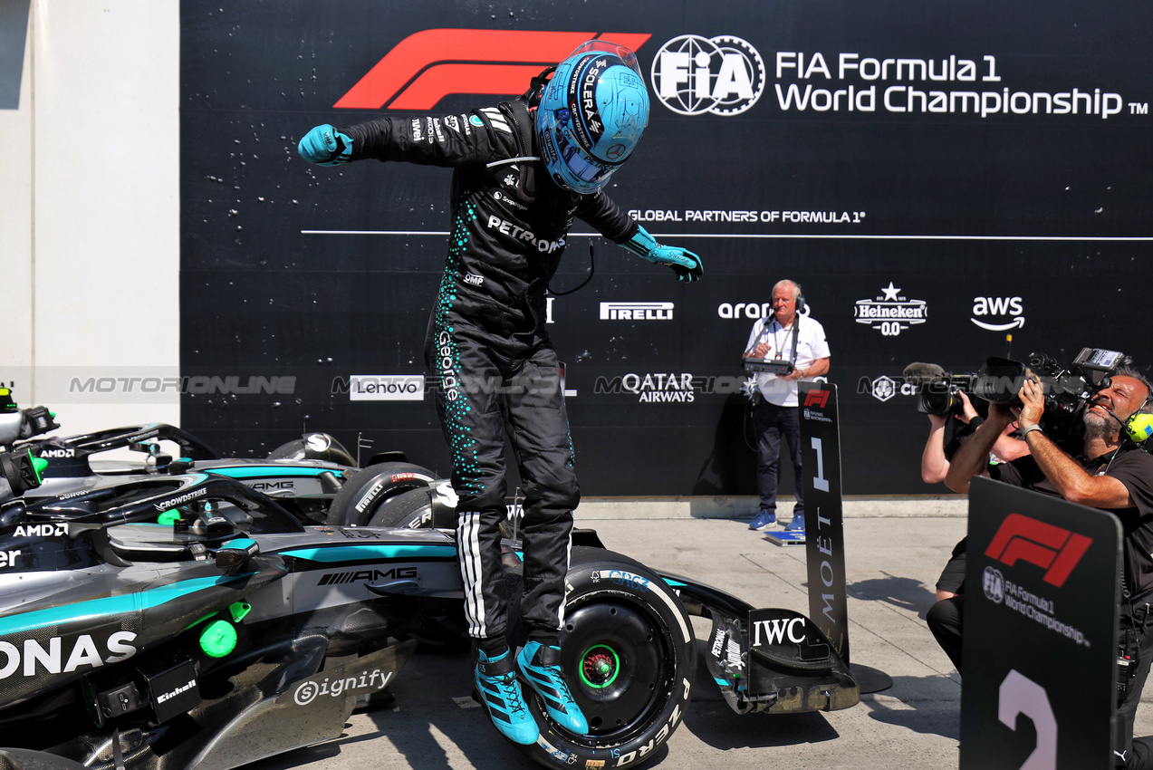 GP CANADA, Gara winner George Russell (GBR) Mercedes AMG F1 W16 celebrates in parc ferme.

15.06.2025. Formula 1 World Championship, Rd 10, Canadian Grand Prix, Montreal, Canada, Gara Day.

 - www.xpbimages.com, EMail: requests@xpbimages.com © Copyright: Rew / XPB Images
