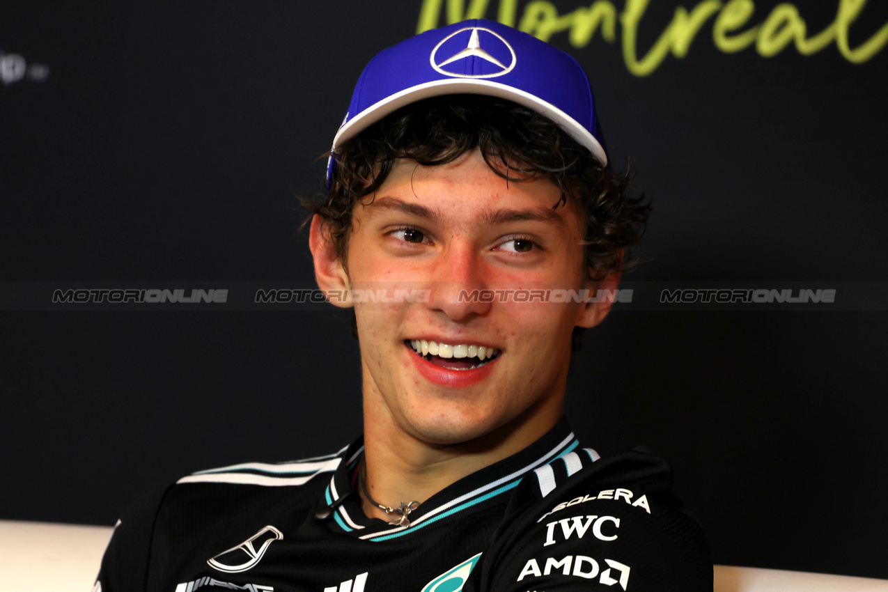 GP CANADA, Andrea Kimi Antonelli (ITA) Mercedes AMG F1 in the post race FIA Press Conference.

15.06.2025. Formula 1 World Championship, Rd 10, Canadian Grand Prix, Montreal, Canada, Gara Day.

 - www.xpbimages.com, EMail: requests@xpbimages.com © Copyright: Rew / XPB Images