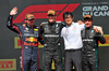 GP CANADA, The podium (L to R): Max Verstappen (NLD) Red Bull Racing, second; George Russell (GBR) Mercedes AMG F1, vincitore; Andrea Kimi Antonelli (ITA) Mercedes AMG F1, third.

15.06.2025. Formula 1 World Championship, Rd 10, Canadian Grand Prix, Montreal, Canada, Gara Day.

- www.xpbimages.com, EMail: requests@xpbimages.com © Copyright: Batchelor / XPB Images