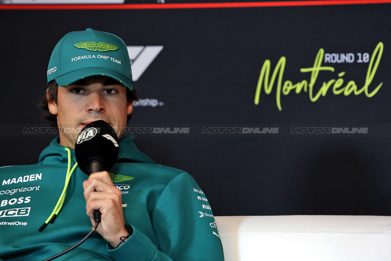 GP CANADA, Lance Stroll (CDN) Aston Martin F1 Team in the FIA Press Conference.

12.06.2025. Formula 1 World Championship, Rd 10, Canadian Grand Prix, Montreal, Canada, Preparation Day.

- www.xpbimages.com, EMail: requests@xpbimages.com © Copyright: Bearne / XPB Images