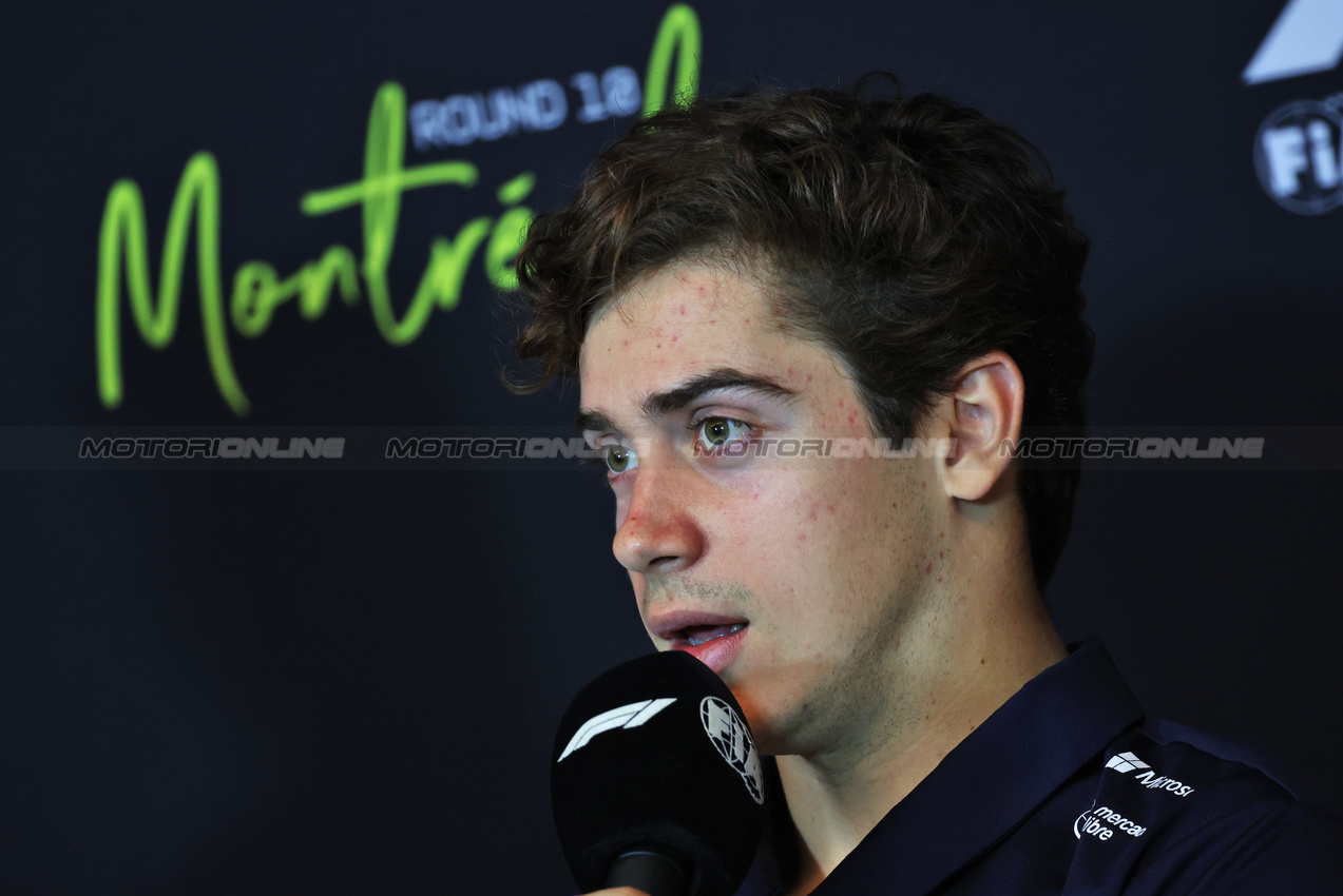 GP CANADA, Franco Colapinto (ARG) Alpine F1 Team in the FIA Press Conference.

12.06.2025. Formula 1 World Championship, Rd 10, Canadian Grand Prix, Montreal, Canada, Preparation Day.

- www.xpbimages.com, EMail: requests@xpbimages.com © Copyright: Bearne / XPB Images