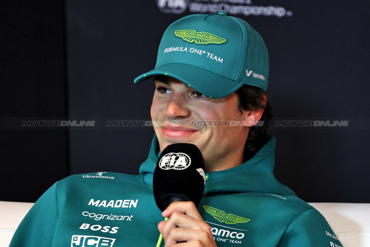 GP CANADA, Lance Stroll (CDN) Aston Martin F1 Team in the FIA Press Conference.

12.06.2025. Formula 1 World Championship, Rd 10, Canadian Grand Prix, Montreal, Canada, Preparation Day.

- www.xpbimages.com, EMail: requests@xpbimages.com © Copyright: Bearne / XPB Images
