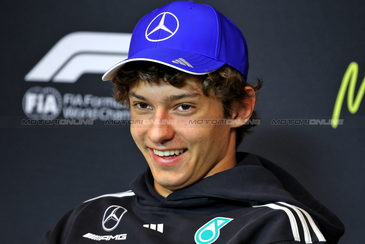 GP CANADA, Andrea Kimi Antonelli (ITA) Mercedes AMG F1 in the FIA Press Conference.

12.06.2025. Formula 1 World Championship, Rd 10, Canadian Grand Prix, Montreal, Canada, Preparation Day.

- www.xpbimages.com, EMail: requests@xpbimages.com © Copyright: Bearne / XPB Images