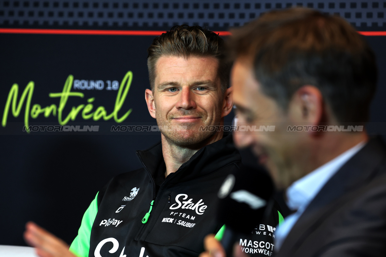GP CANADA, Nico Hulkenberg (GER) Sauber in the FIA Press Conference.

12.06.2025. Formula 1 World Championship, Rd 10, Canadian Grand Prix, Montreal, Canada, Preparation Day.

- www.xpbimages.com, EMail: requests@xpbimages.com © Copyright: Bearne / XPB Images