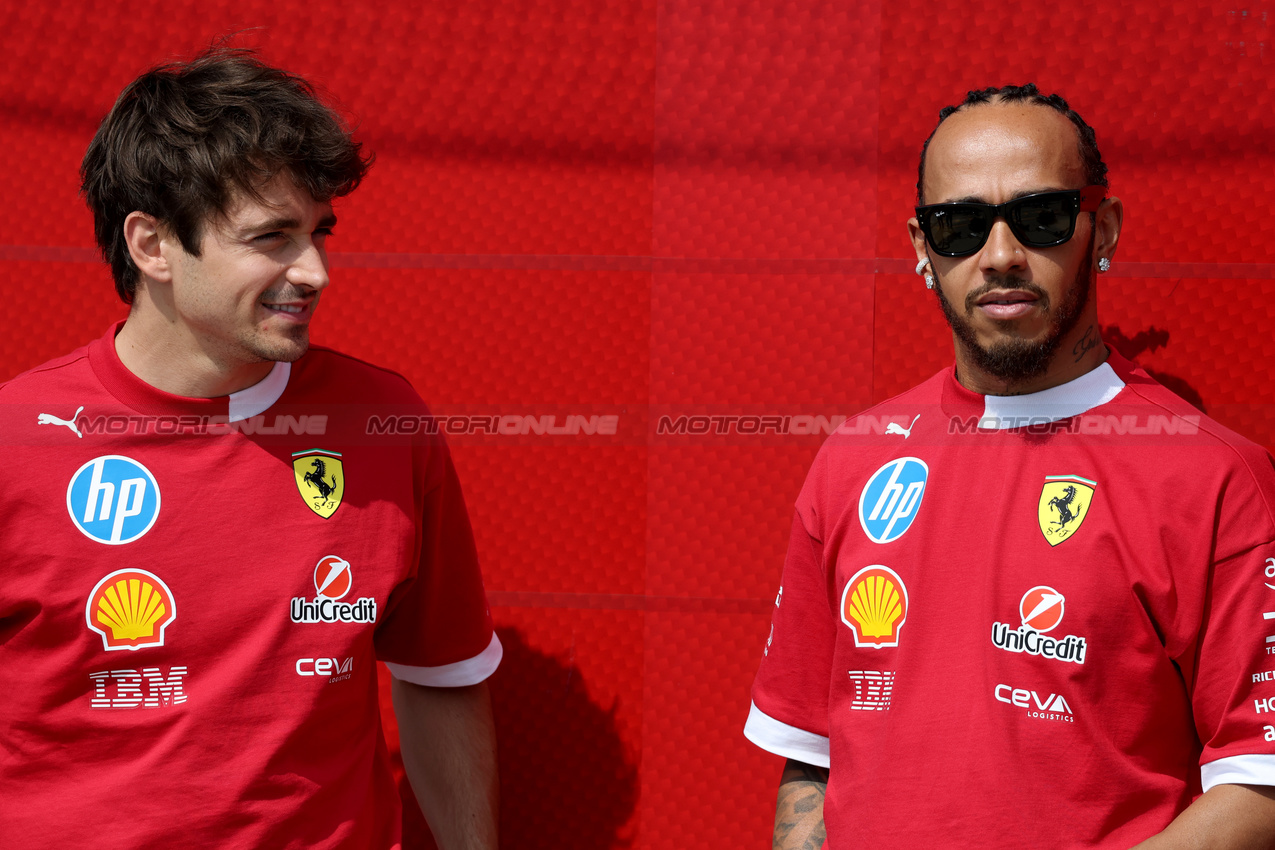 GP CANADA, (L to R): Charles Leclerc (MON) Ferrari with Lewis Hamilton (GBR) Ferrari.

12.06.2025. Formula 1 World Championship, Rd 10, Canadian Grand Prix, Montreal, Canada, Preparation Day.

 - www.xpbimages.com, EMail: requests@xpbimages.com © Copyright: Coates / XPB Images