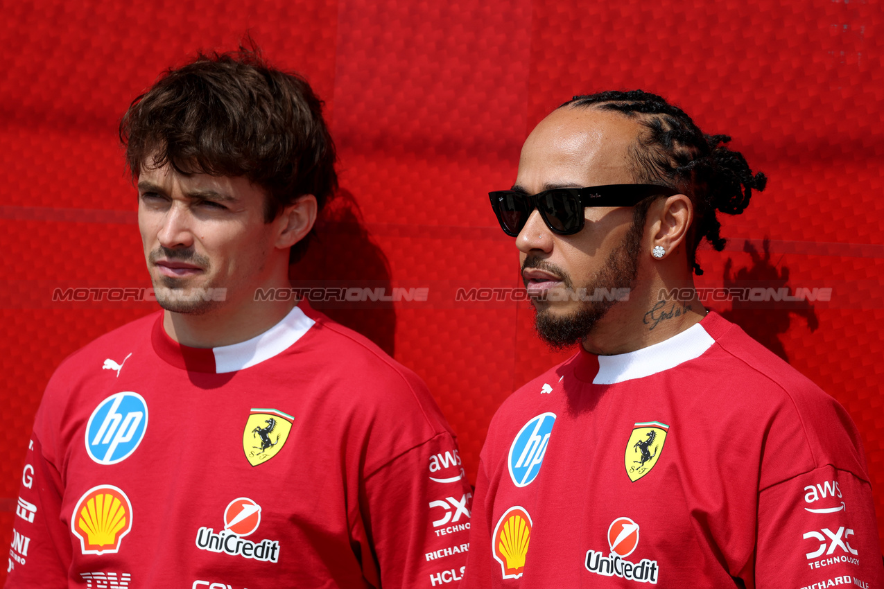 GP CANADA, (L to R): Charles Leclerc (MON) Ferrari with Lewis Hamilton (GBR) Ferrari.

12.06.2025. Formula 1 World Championship, Rd 10, Canadian Grand Prix, Montreal, Canada, Preparation Day.

 - www.xpbimages.com, EMail: requests@xpbimages.com © Copyright: Coates / XPB Images