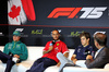 GP CANADA, (L to R): Lance Stroll (CDN) Aston Martin F1 Team; Lewis Hamilton (GBR) Ferrari; e Franco Colapinto (ARG) Alpine F1 Team in the FIA Press Conference.

12.06.2025. Formula 1 World Championship, Rd 10, Canadian Grand Prix, Montreal, Canada, Preparation Day.

- www.xpbimages.com, EMail: requests@xpbimages.com © Copyright: Bearne / XPB Images