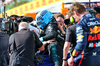 GP CANADA, George Russell (GBR) Mercedes AMG F1 celebrates his pole position in qualifying parc ferme.

14.06.2025. Formula 1 World Championship, Rd 10, Canadian Grand Prix, Montreal, Canada, Qualifiche Day.

- www.xpbimages.com, EMail: requests@xpbimages.com © Copyright: Batchelor / XPB Images