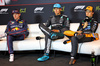GP CANADA, (L to R): Max Verstappen (NLD) Red Bull Racing; George Russell (GBR) Mercedes AMG F1; e Oscar Piastri (AUS) McLaren, in the post qualifying FIA Press Conference.

14.06.2025. Formula 1 World Championship, Rd 10, Canadian Grand Prix, Montreal, Canada, Qualifiche Day.

- www.xpbimages.com, EMail: requests@xpbimages.com © Copyright: Batchelor / XPB Images