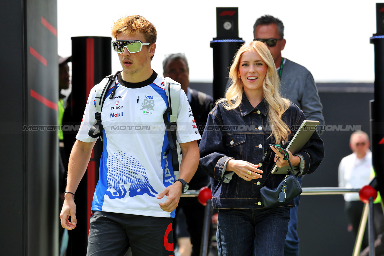 GP CANADA, (L to R): Liam Lawson (NZL) Racing Bulls with Domenica Hannah St. John (USA).

13.06.2025. Formula 1 World Championship, Rd 10, Canadian Grand Prix, Montreal, Canada, Practice Day.

 - www.xpbimages.com, EMail: requests@xpbimages.com © Copyright: Rew / XPB Images