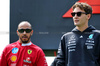 GP CANADA, (L to R): Lewis Hamilton (GBR) Ferrari with George Russell (GBR) Mercedes AMG F1.

13.06.2025. Formula 1 World Championship, Rd 10, Canadian Grand Prix, Montreal, Canada, Practice Day.

 - www.xpbimages.com, EMail: requests@xpbimages.com © Copyright: Rew / XPB Images