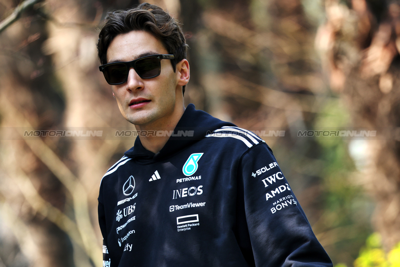 GP CINA, George Russell (GBR) Mercedes AMG F1.

20.03.2025. Formula 1 World Championship, Rd 2, Chinese Grand Prix, Shanghai, China, Preparation Day.

- www.xpbimages.com, EMail: requests@xpbimages.com © Copyright: Bearne / XPB Images