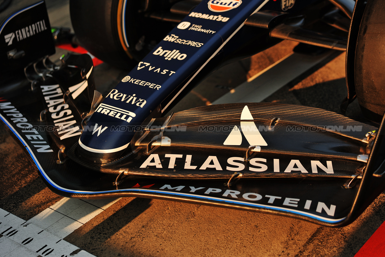 GP CINA, Atlassian Williams Racing FW47 front wing.

20.03.2025. Formula 1 World Championship, Rd 2, Chinese Grand Prix, Shanghai, China, Preparation Day.

- www.xpbimages.com, EMail: requests@xpbimages.com © Copyright: Bearne / XPB Images