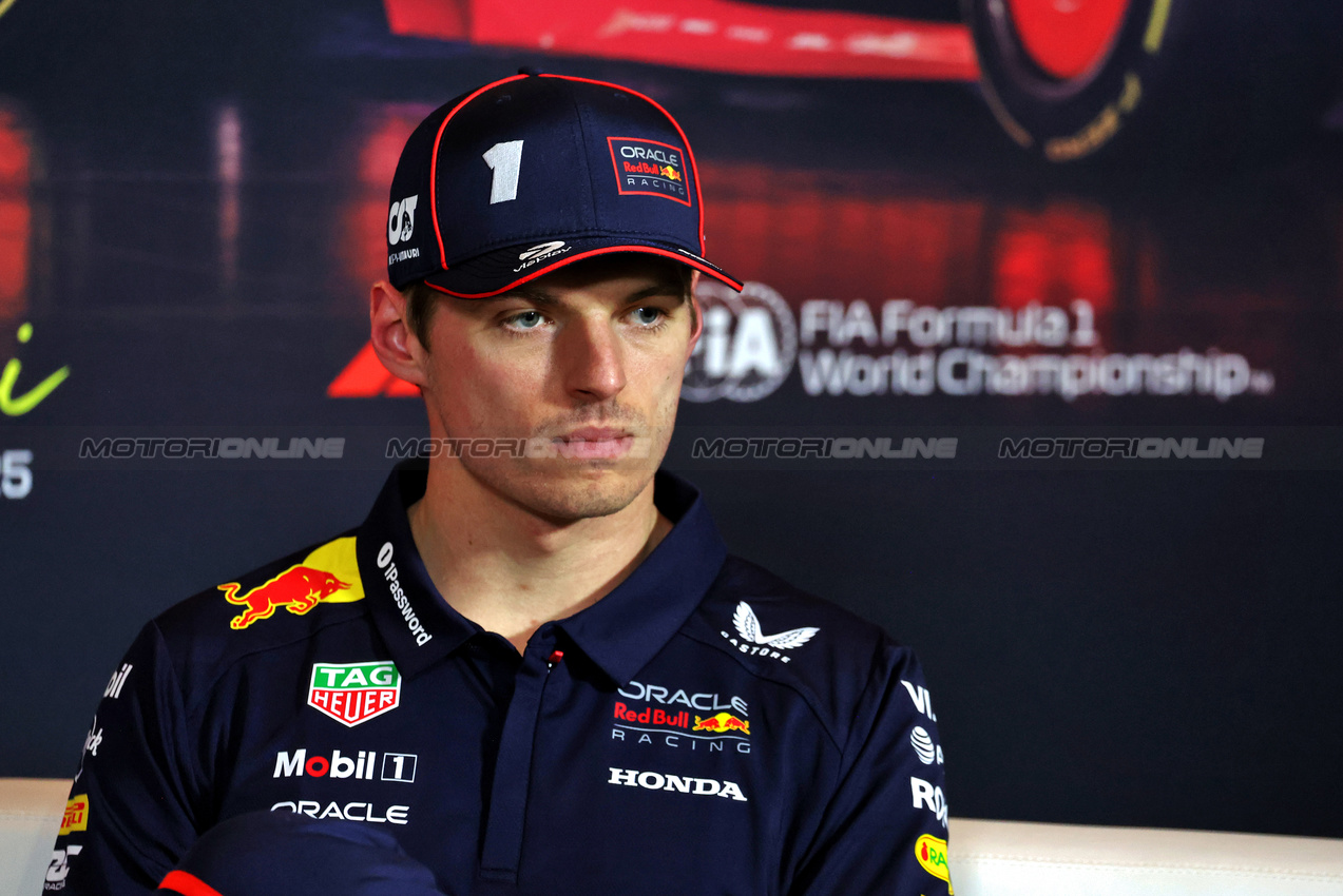 GP CINA, Max Verstappen (NLD) Red Bull Racing in the FIA Press Conference.

22.03.2025. Formula 1 World Championship, Rd 2, Chinese Grand Prix, Shanghai, China, Sprint e Qualifiche Day.

- www.xpbimages.com, EMail: requests@xpbimages.com © Copyright: Moy / XPB Images