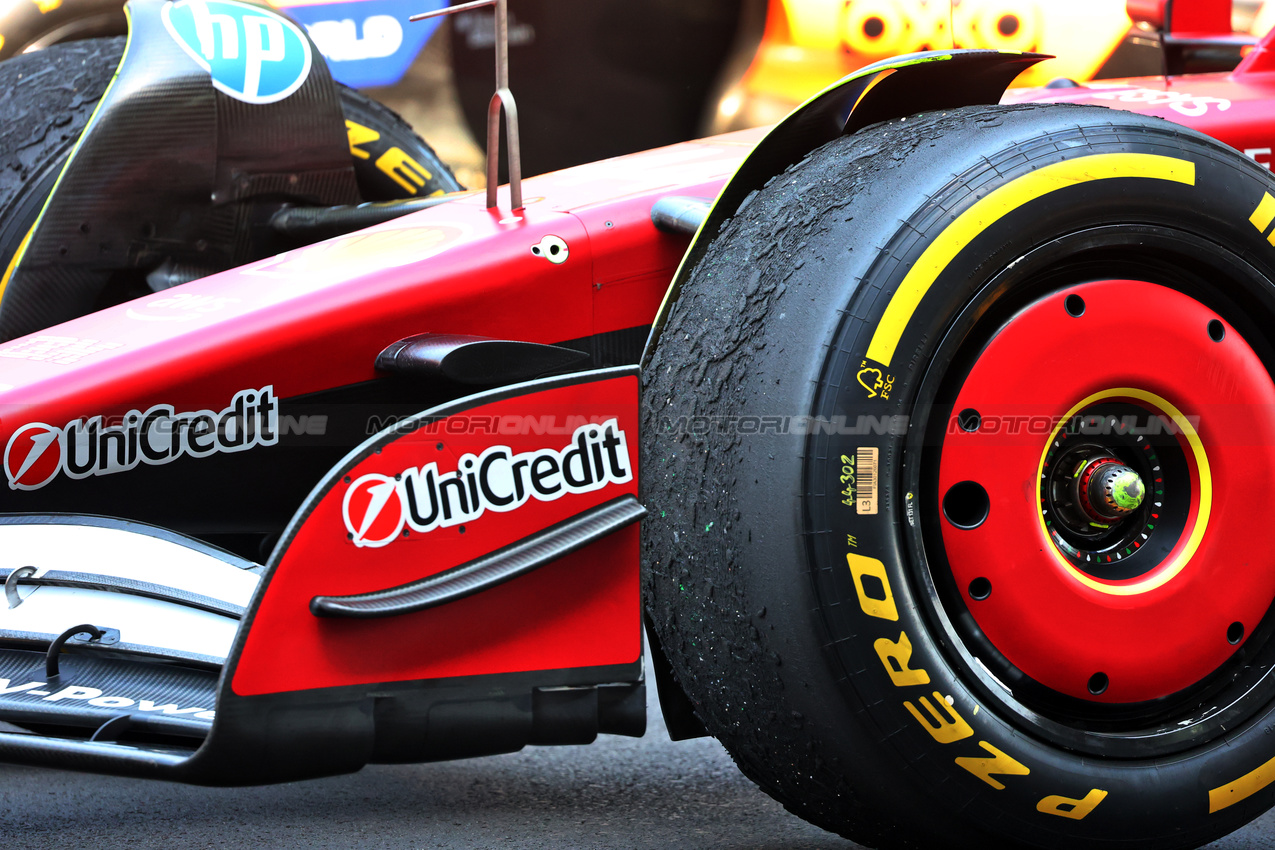 GP CINA, Lewis Hamilton (GBR) Ferrari SF-25 - front tyre pickup in parc ferme.

22.03.2025. Formula 1 World Championship, Rd 2, Chinese Grand Prix, Shanghai, China, Sprint e Qualifiche Day.

- www.xpbimages.com, EMail: requests@xpbimages.com © Copyright: Batchelor / XPB Images