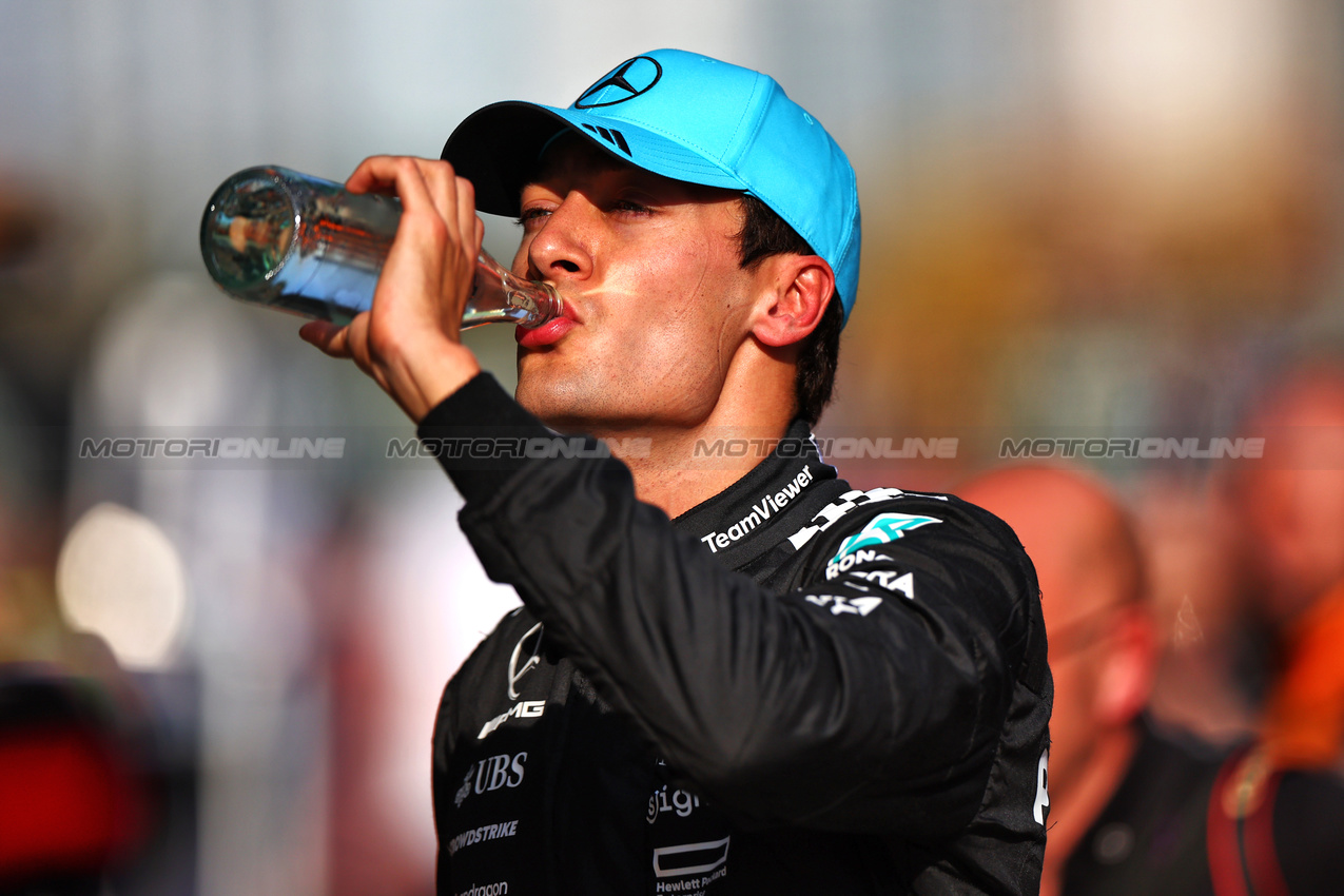 GP CINA, Second placed George Russell (GBR) Mercedes AMG F1 in qualifying parc ferme.

22.03.2025. Formula 1 World Championship, Rd 2, Chinese Grand Prix, Shanghai, China, Sprint e Qualifiche Day.

- www.xpbimages.com, EMail: requests@xpbimages.com © Copyright: Charniaux / XPB Images