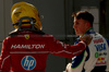 GP CINA, (L to R): Charles Leclerc (MON) Ferrari with Isack Hadjar (FRA) Racing Bulls in qualifying parc ferme.

22.03.2025. Formula 1 World Championship, Rd 2, Chinese Grand Prix, Shanghai, China, Sprint e Qualifiche Day.

 - www.xpbimages.com, EMail: requests@xpbimages.com © Copyright: Coates / XPB Images