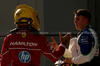 GP CINA, (L to R): Charles Leclerc (MON) Ferrari with Isack Hadjar (FRA) Racing Bulls in qualifying parc ferme.

22.03.2025. Formula 1 World Championship, Rd 2, Chinese Grand Prix, Shanghai, China, Sprint e Qualifiche Day.

 - www.xpbimages.com, EMail: requests@xpbimages.com © Copyright: Coates / XPB Images