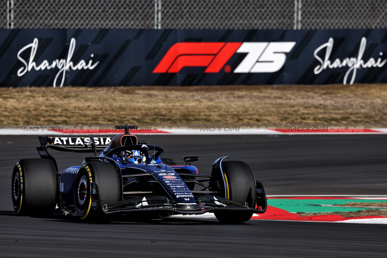 GP CINA, Alexander Albon (THA) Atlassian Williams Racing FW47.

21.03.2025. Formula 1 World Championship, Rd 2, Chinese Grand Prix, Shanghai, China, Sprint Qualifiche Day.

- www.xpbimages.com, EMail: requests@xpbimages.com © Copyright: Moy / XPB Images