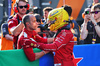 GP CINA, Lewis Hamilton (GBR) Ferrari celebrates his pole position in Sprint Qualifiche parc ferme with the team.

21.03.2025. Formula 1 World Championship, Rd 2, Chinese Grand Prix, Shanghai, China, Sprint Qualifiche Day.

- www.xpbimages.com, EMail: requests@xpbimages.com © Copyright: Batchelor / XPB Images