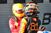 GP CINA, Lewis Hamilton (GBR) Ferrari celebrates his pole position in Sprint Qualifiche parc ferme with Oscar Piastri (AUS) McLaren.

21.03.2025. Formula 1 World Championship, Rd 2, Chinese Grand Prix, Shanghai, China, Sprint Qualifiche Day.

- www.xpbimages.com, EMail: requests@xpbimages.com © Copyright: Batchelor / XPB Images