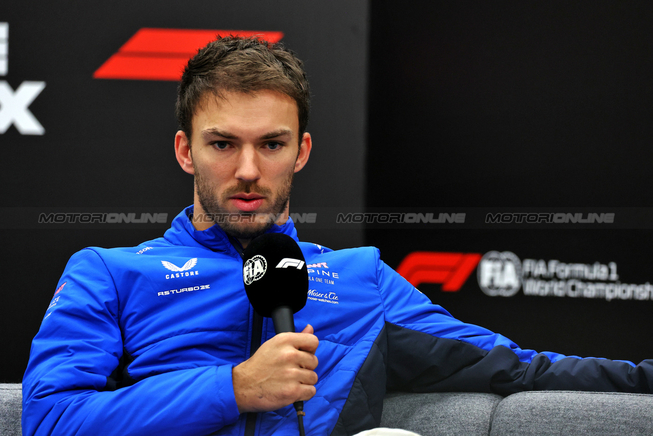 GP GIAPPONE, Pierre Gasly (FRA) Alpine F1 Team in the FIA Press Conference.

03.04.2025. Formula 1 World Championship, Rd 3, Japanese Grand Prix, Suzuka, Japan, Preparation Day.

- www.xpbimages.com, EMail: requests@xpbimages.com © Copyright: Moy / XPB Images