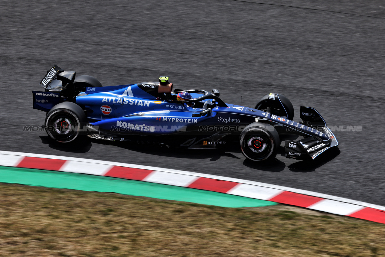 GP GIAPPONE, Carlos Sainz (ESP) Atlassian Williams Racing FW46.

05.04.2025. Formula 1 World Championship, Rd 3, Japanese Grand Prix, Suzuka, Japan, Qualifiche Day.

- www.xpbimages.com, EMail: requests@xpbimages.com © Copyright: Moy / XPB Images